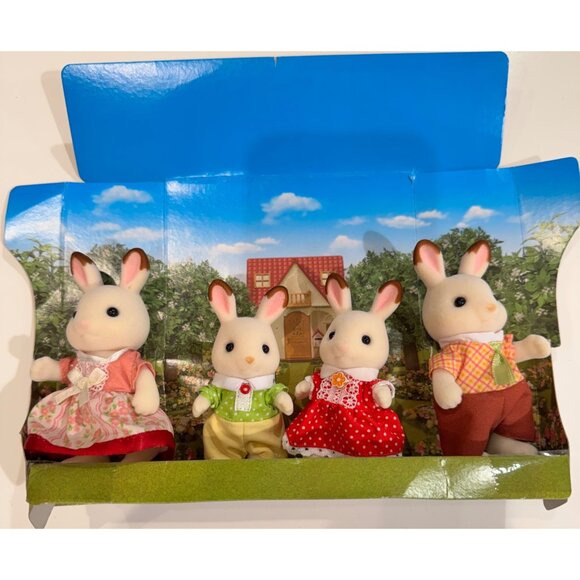 Calico Critters Chocolate Rabbit Family Figures Set New No Box - Picture 1 of 13